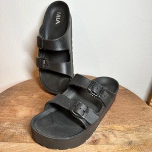Black Mia Platform Sandals